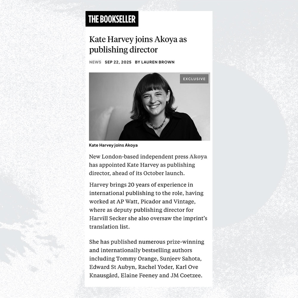 The Bookseller reports on Kate Harvey joining Akoya